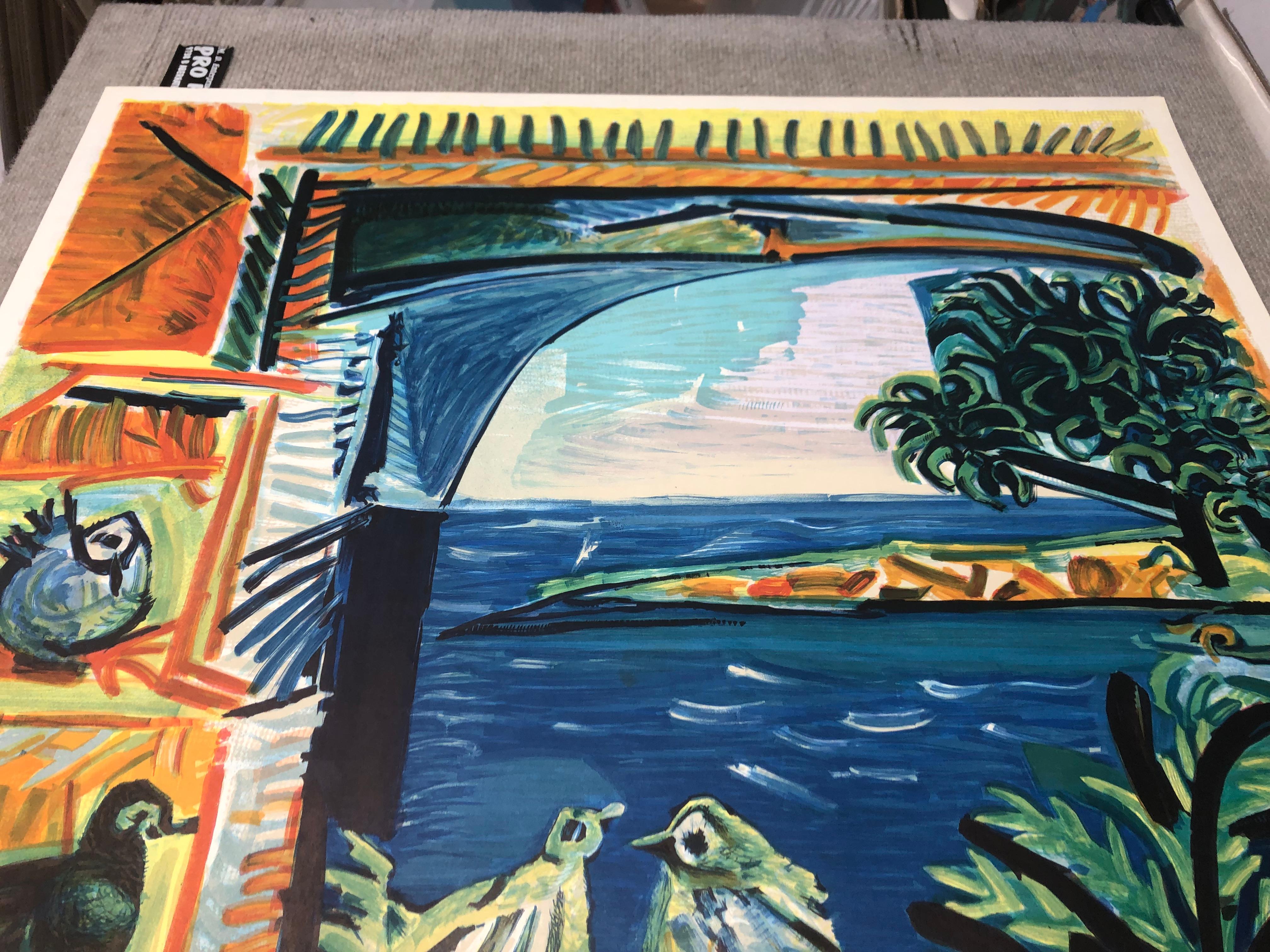 Picasso Costa Azul Póster-  Litografía original- 1962 VINTAGE en venta 13