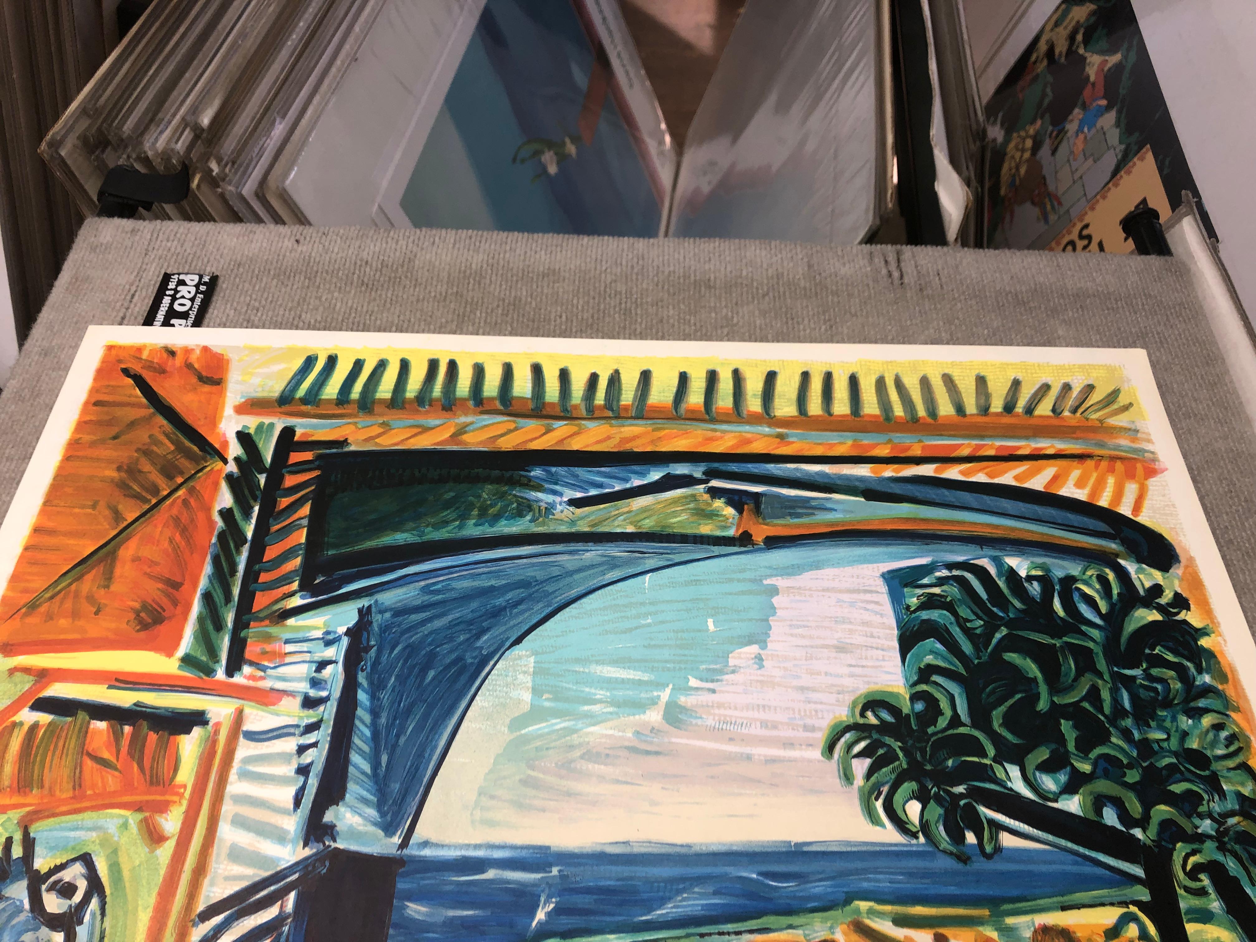 Picasso Costa Azul Póster-  Litografía original- 1962 VINTAGE en venta 14