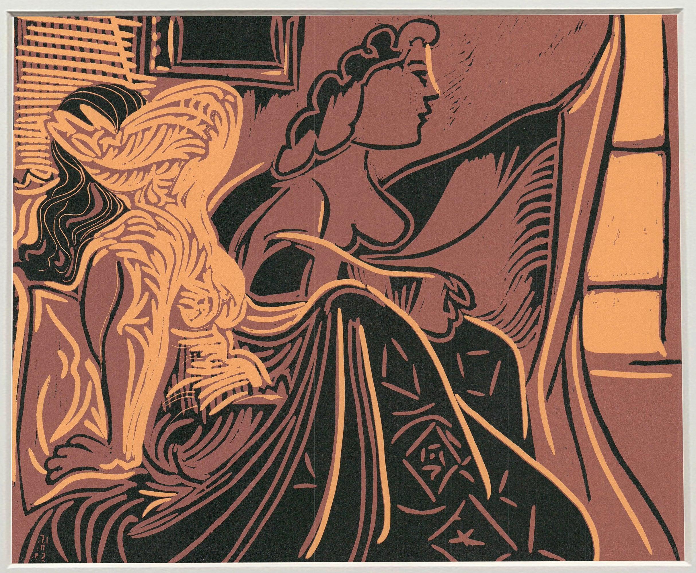 Pablo Picasso 'Deux Femmes Pres de la Fenetre' 1971 Linogravure en vente 1