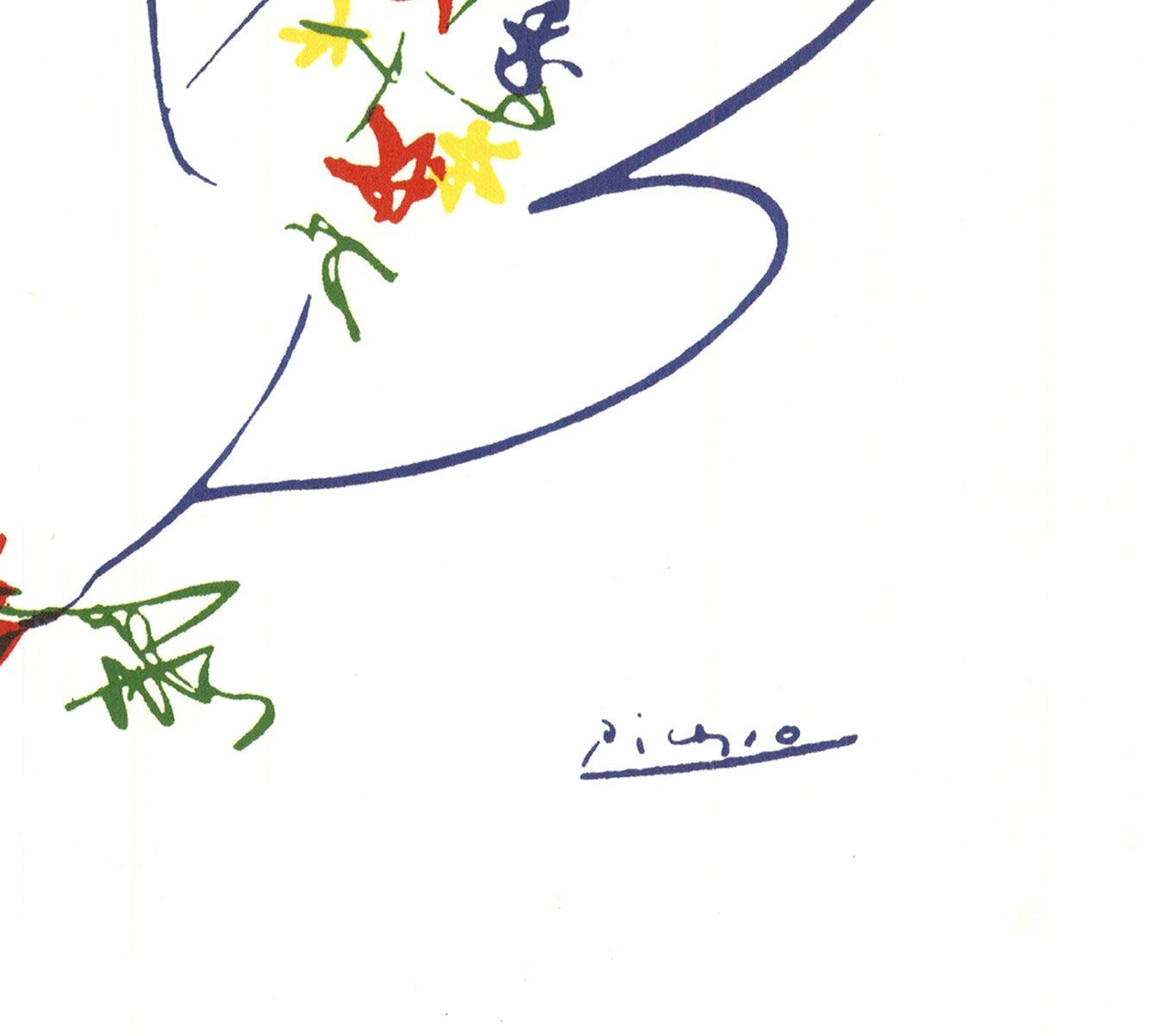 Pablo Picasso 'Dove with Flowers' 1998- Vintage For Sale 1
