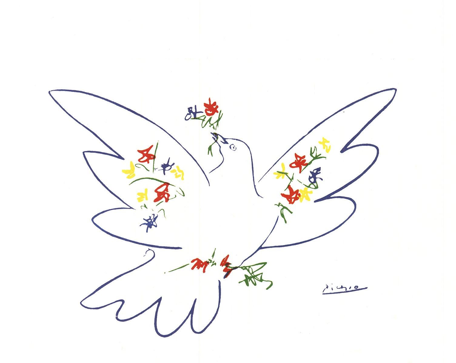 Pablo Picasso 'Dove with Flowers' 1998- Vintage For Sale 3