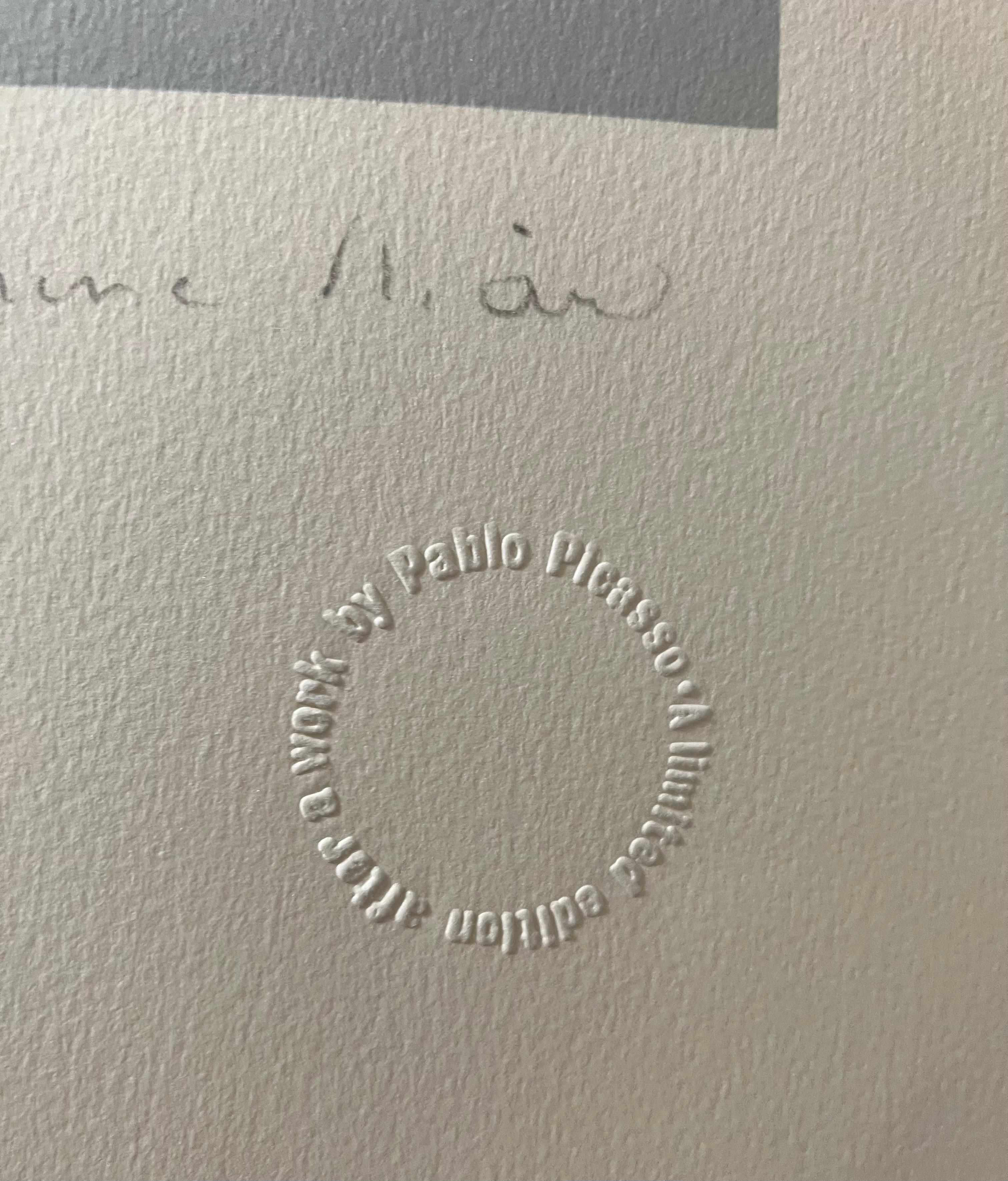 Pablo Picasso Nachlass Hand signiert Fauvist Lithographie Frau Porträt Marie Therese im Angebot 4