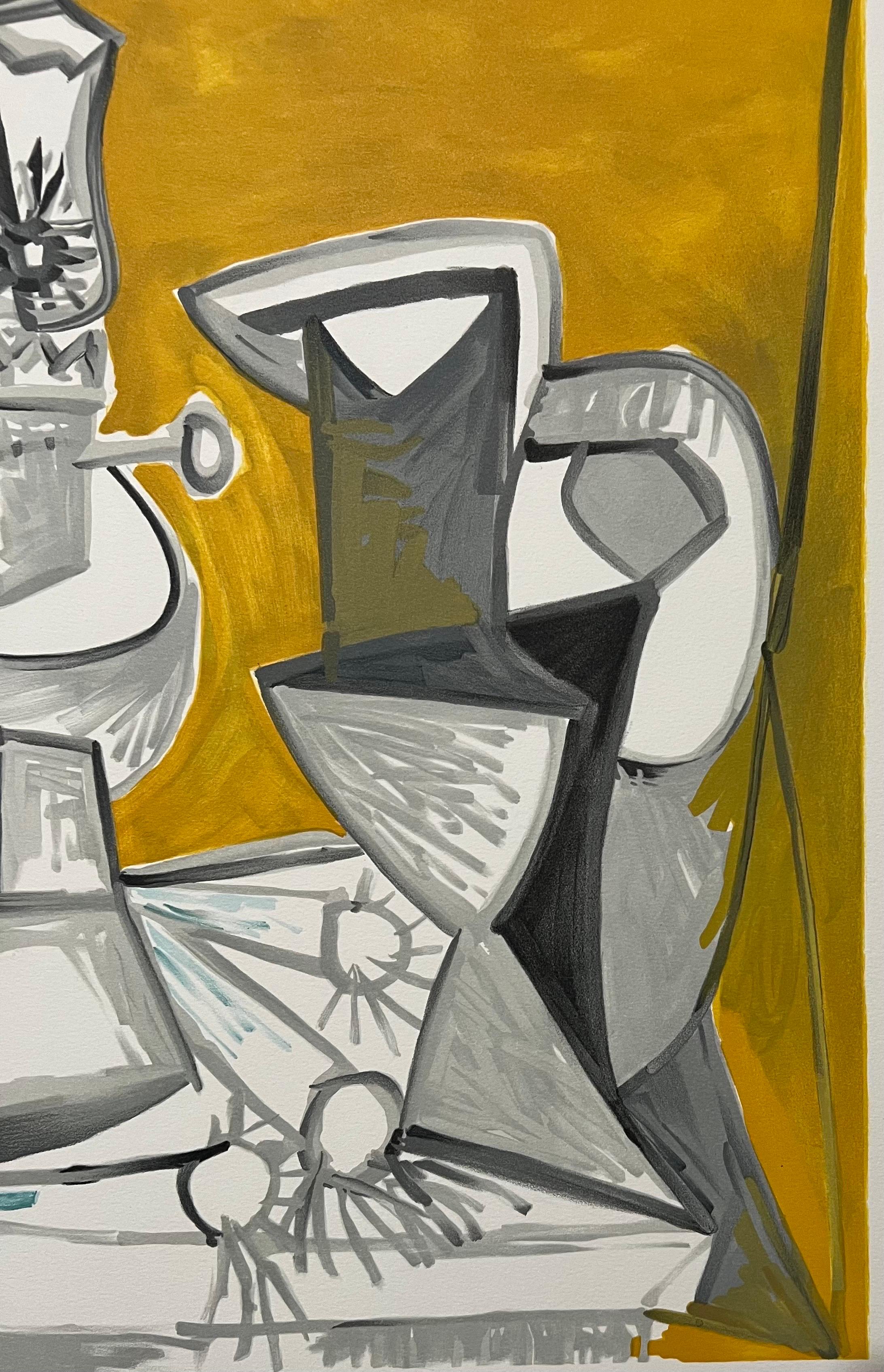 Pablo Picasso Estate Hand Signed Lithograph Abstract Cubist Composition For Sale 5