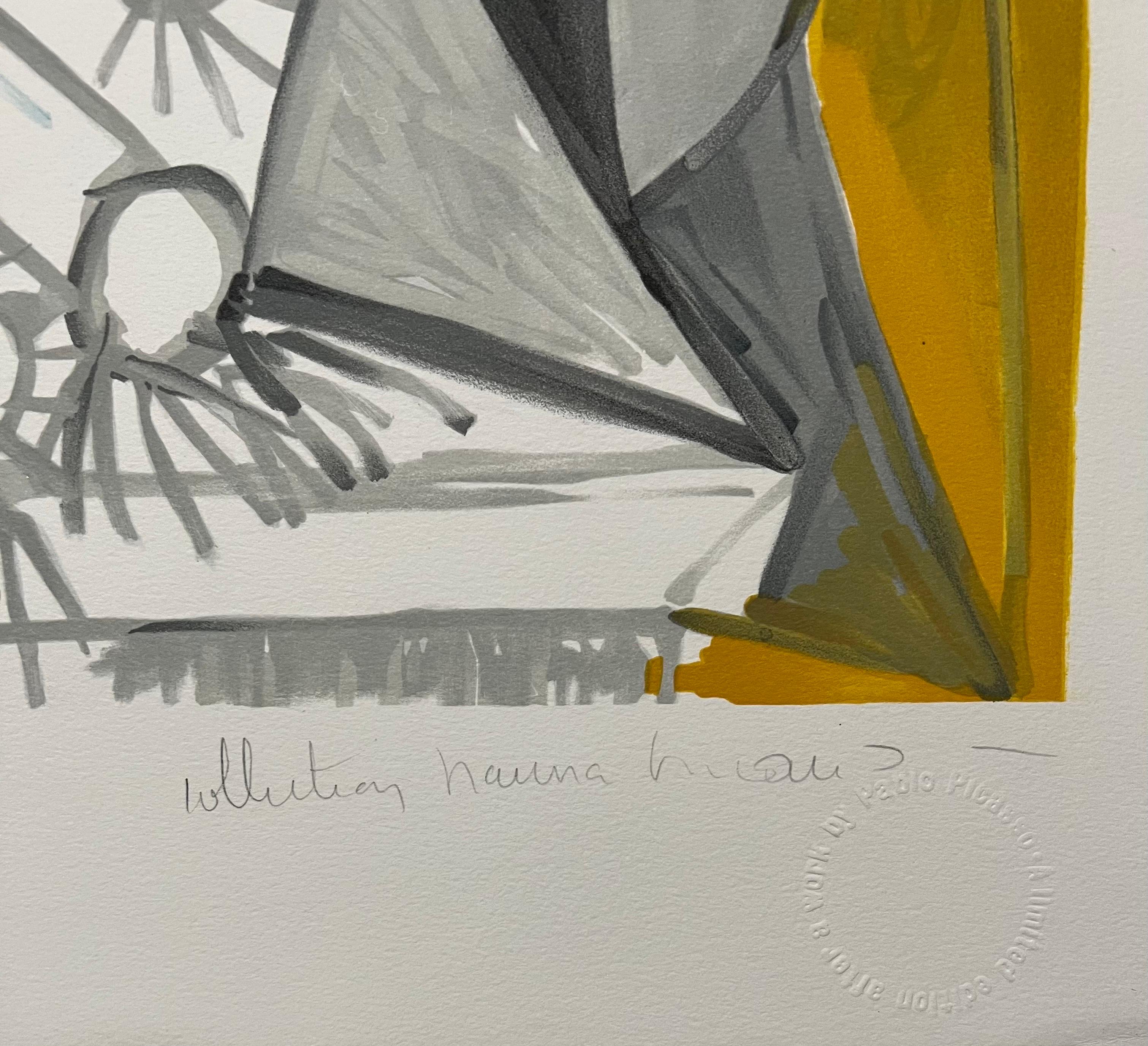 Pablo Picasso Estate Hand Signed Lithograph Abstract Cubist Composition For Sale 6