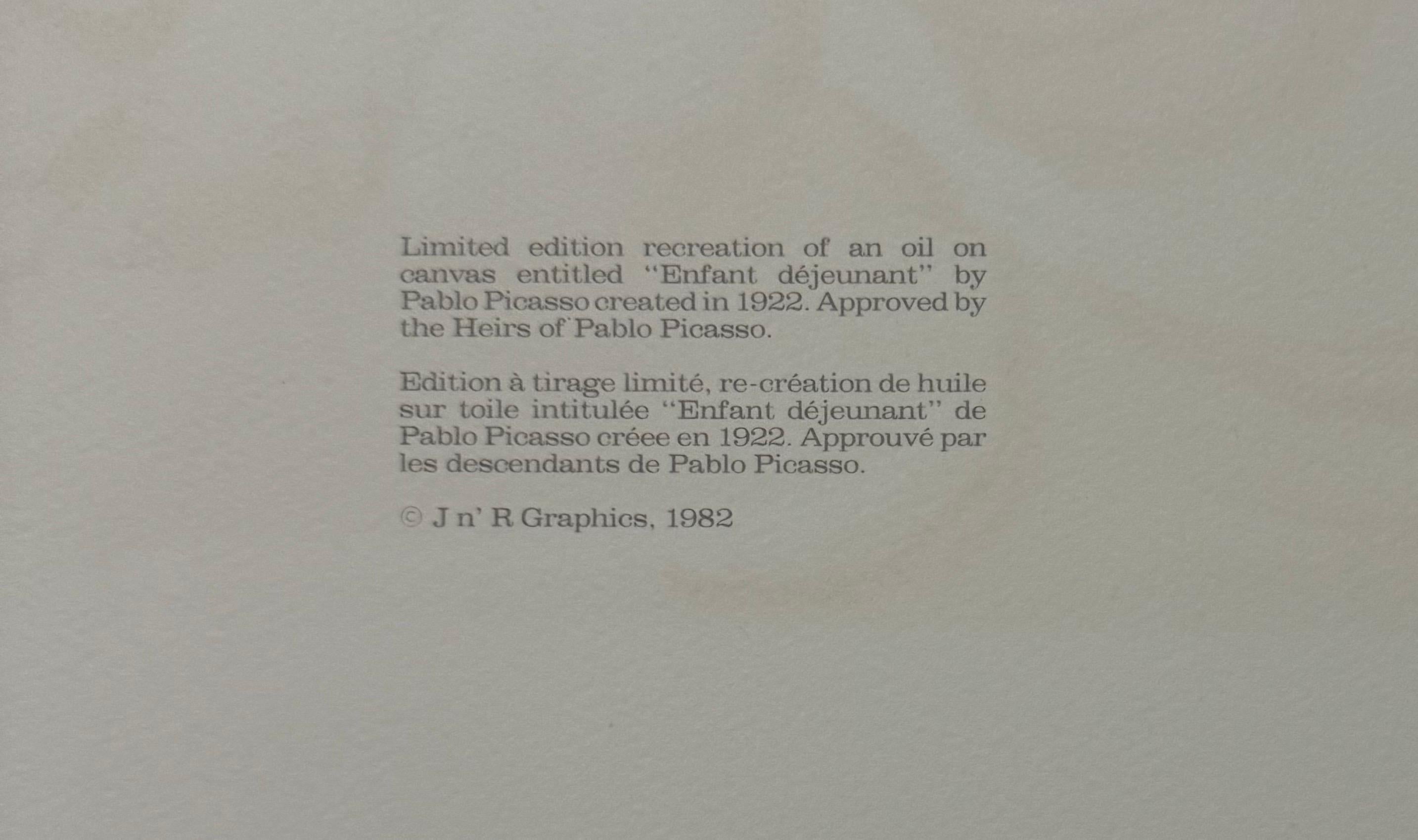 Pablo Picasso Estate Hand Signed Lithograph 