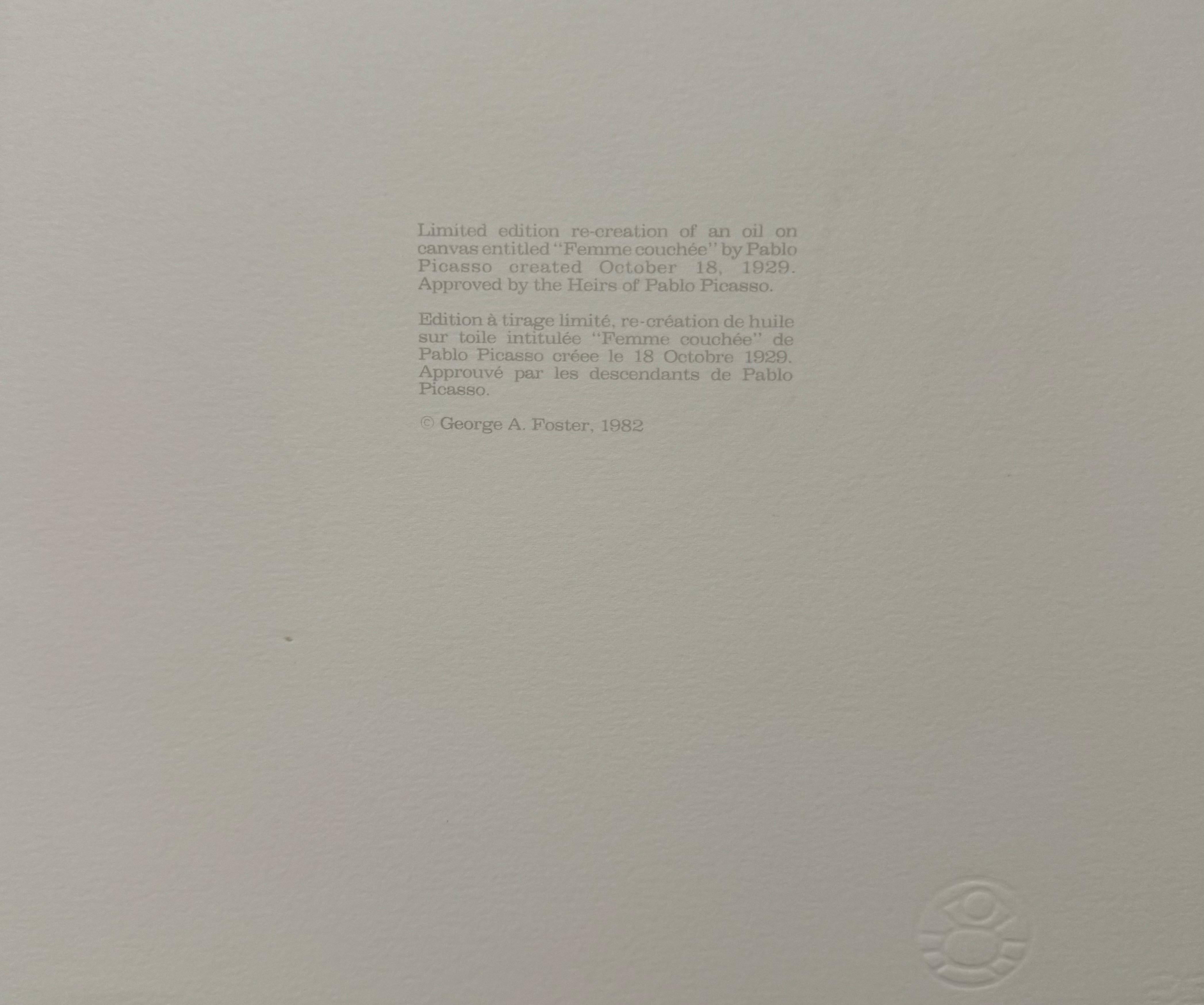 Pablo Picasso Estate Hand Signed Lithograph 