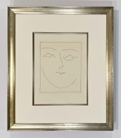 Pablo Picasso Etching, 1949, Carmen XIII, Square Head of a Woman Pouting