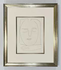 Acquaforte di Pablo Picasso, 1949, Carmen XX, Testa ovale di donna con capelli squadrati