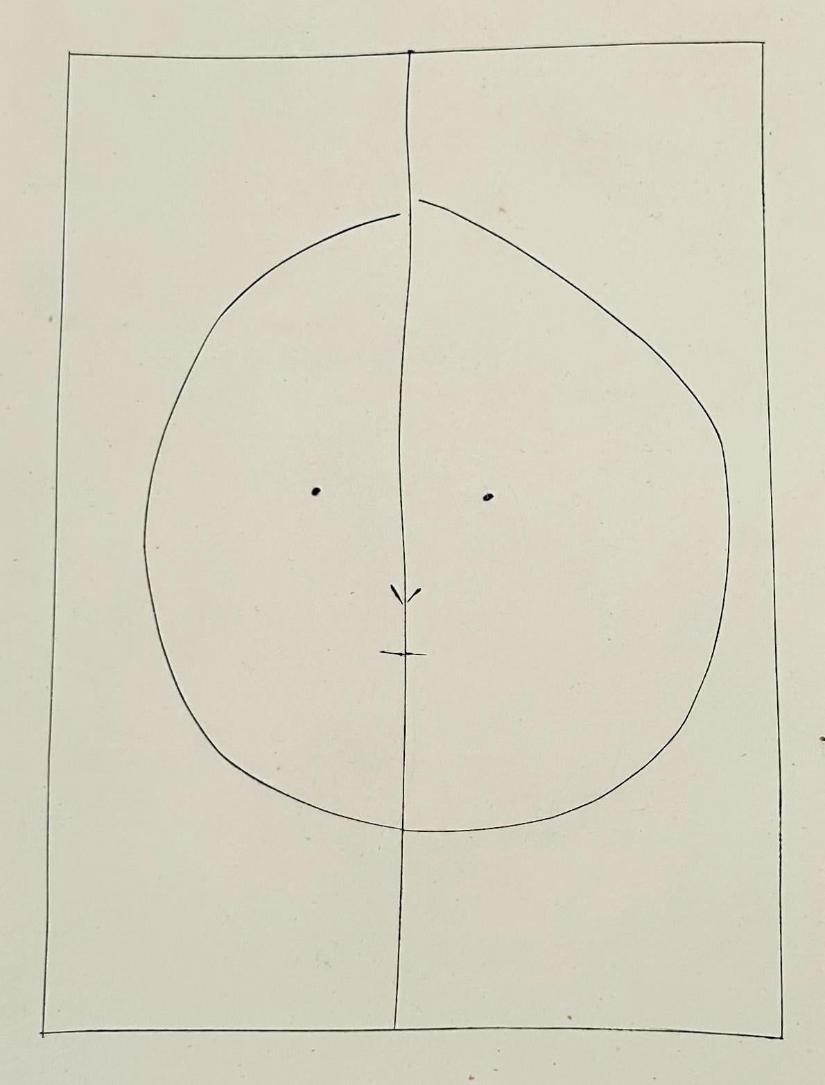 Pablo Picasso Radierung, 1949, Carmen XXIX, Ovaler Kopf mit Teilungslinie