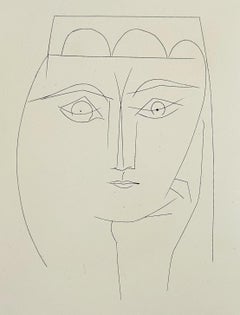 Pablo Picasso Porträt-Radierung, 1949, gerahmt, Carmen-Platte XXVIII