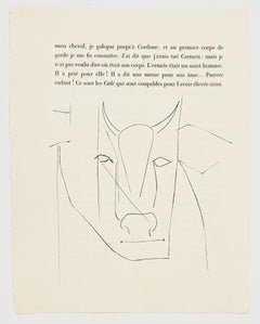 Pablo Picasso Etching, 1949, Carmen XXXII, Head of a Bull
