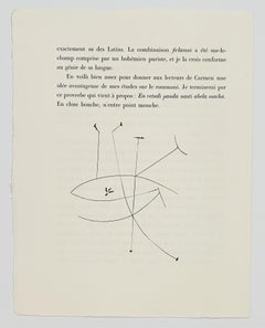 Pablo Picasso Etching, 1949, Carmen XXXVIII, The Eye