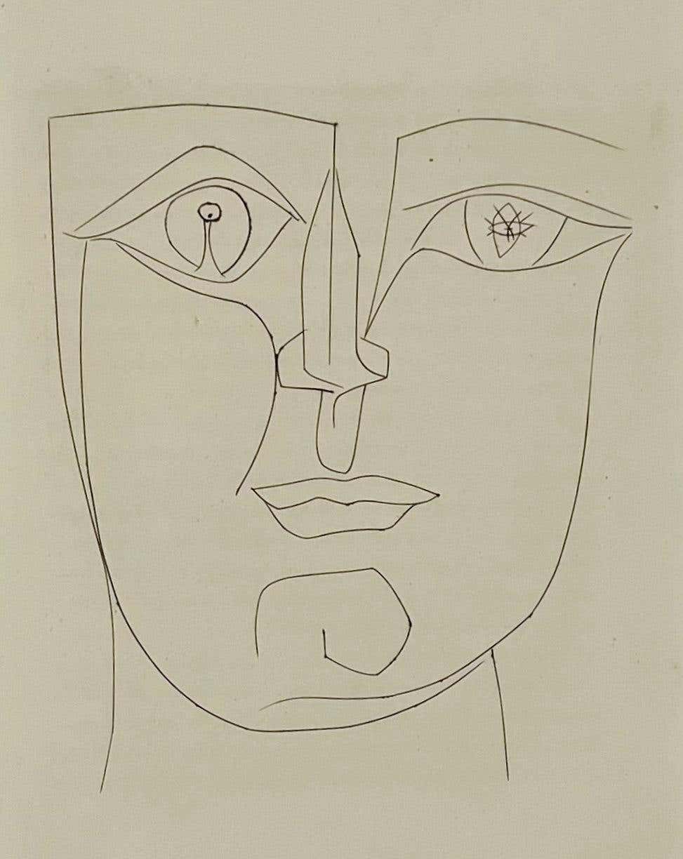 Pablo Picasso - Pablo Picasso Face with Two Images in the Eyes, Carmen ...