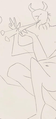 Pablo Picasso, Faune flûtiste, extrait de Deux contes, 1947