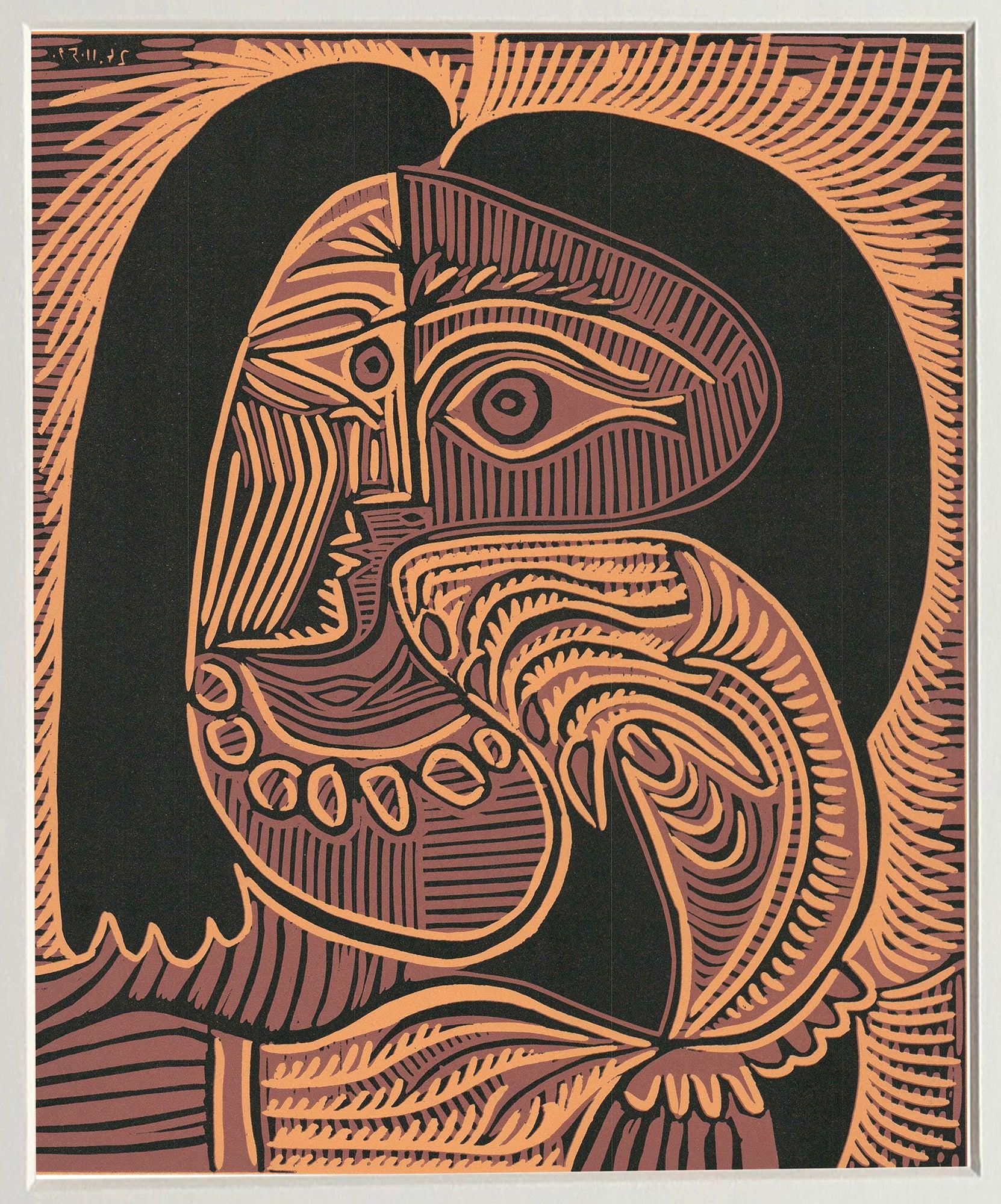 Pablo Picasso 'Femme au Collier' 1971 Cubism Linocut en vente 1