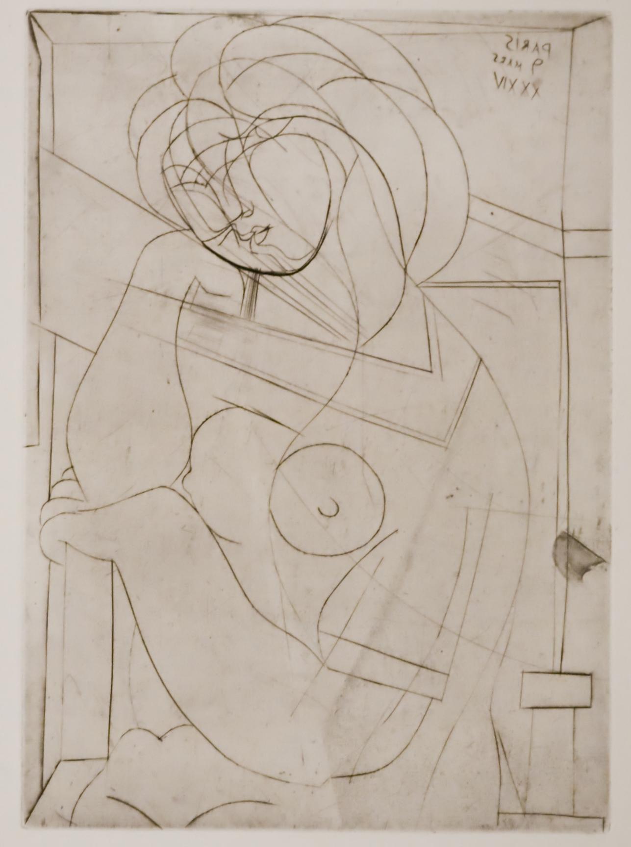 Pablo Picasso Femme au Fauteiul songeuse, la Joue sur la Main, Bloch 218   For Sale 2