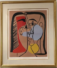 Pablo Picasso, "Grand Tête" Original-Linolschnitt in Farben, handsigniert