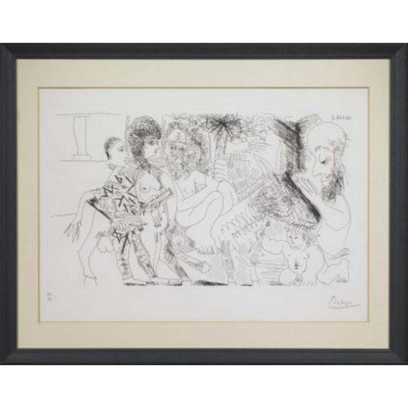 Pablo Picasso - Groupe Avec Vieillard La Torche - Handsignierte Radierung, 1968 1