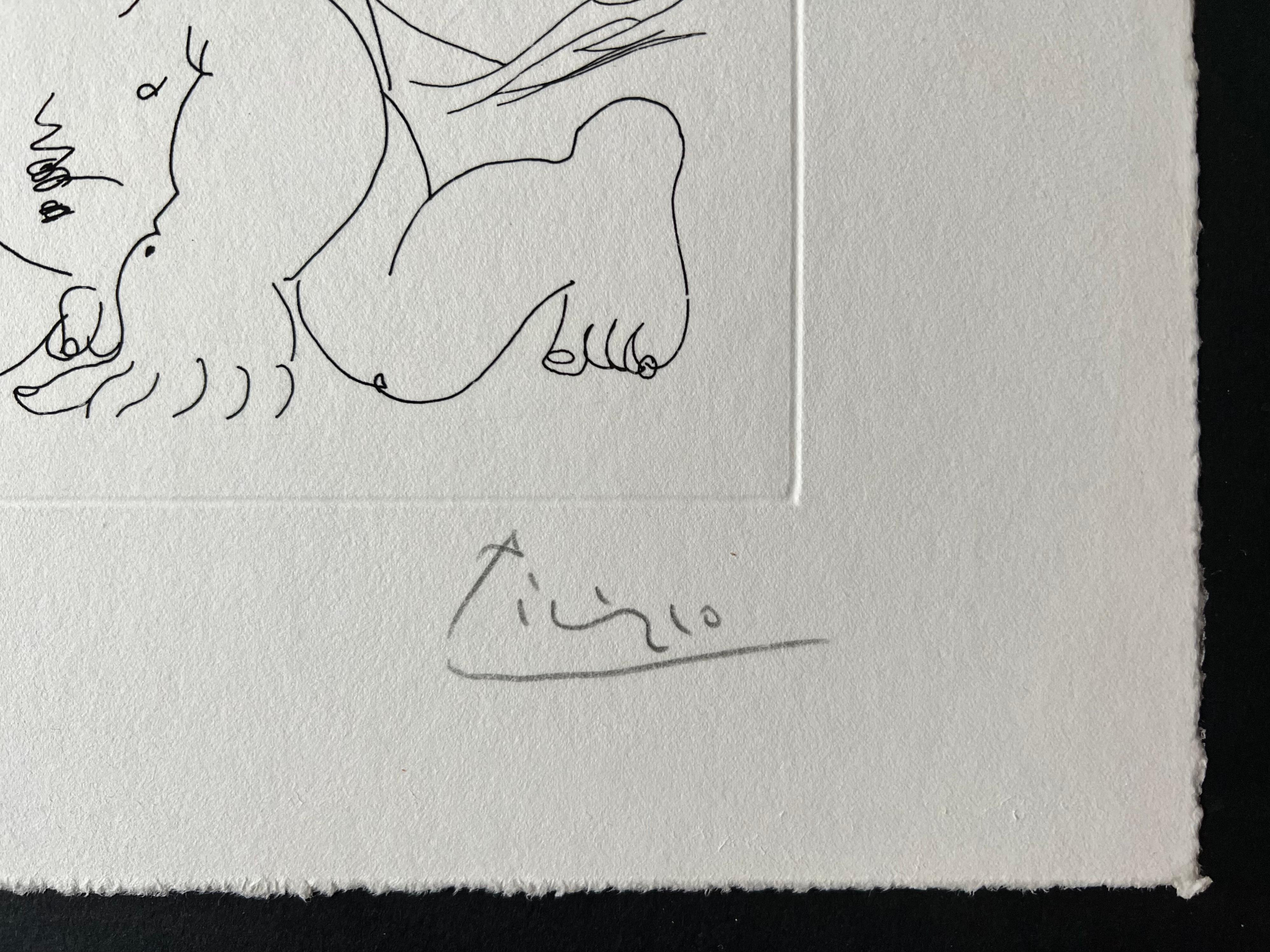 Pablo Picasso - Groupe Avec Vieillard À La Torche - Hand-Signed Etching, 1968 1