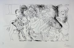 Pablo Picasso - Groupe Avec Vieillard À La Torche - Hand-Signed Etching, 1968