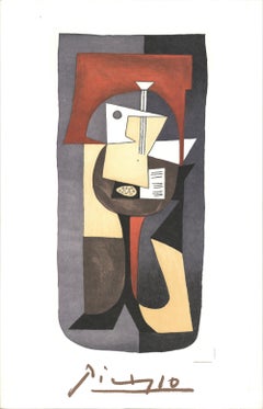 Pablo Picasso «Guitare Et Partition » 1982- Lithographie offset