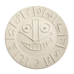 Pablo Picasso 'Horloge à la langue' (A. R. 326) Madoura Keramischer Teller 1956