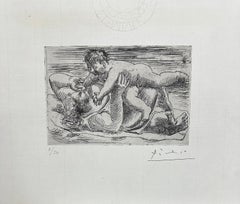 Pablo Picasso, "Joie Maternelle, " original etching, numbered