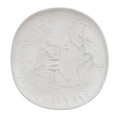Pablo Picasso "Joueur de diaule et faune" (A. R. 342) Madoura Plate 1956