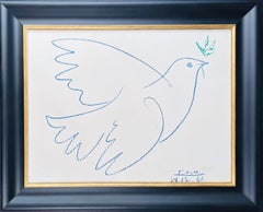 Pablo Picasso - La colombe bleue (Blaue Taube) - handsignierte Lithographie - 1961