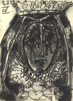 Pablo Picasso-La Dolorosa-14.5" x 10.5"-Lithograph-1959-Cubism-Black & White
