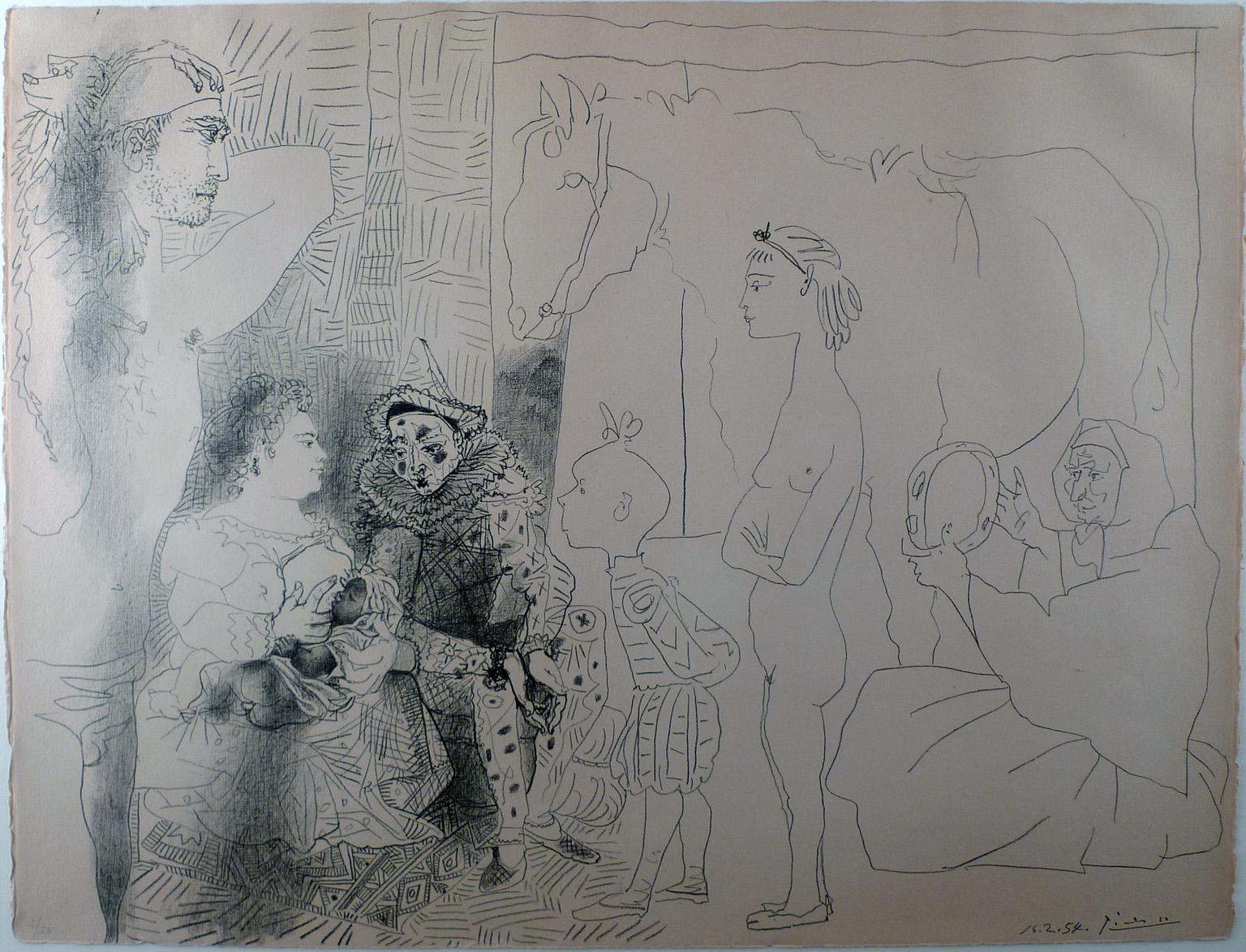 La familia del saltimbanqui (B. 753; M. 249) - Painting de Pablo Picasso