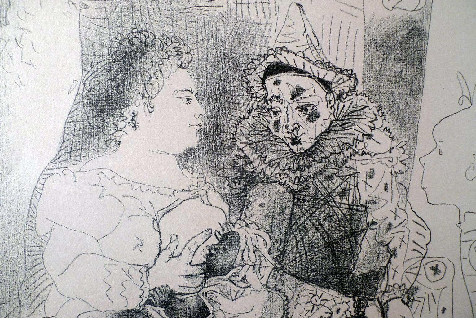 La familia del saltimbanqui (B. 753; M. 249) - Nude Painting Gris de Pablo Picasso