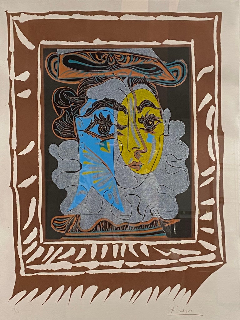 Pablo Picasso - Pablo Picasso, "La Femme au Chapeau", original linocut For  Sale at 1stDibs
