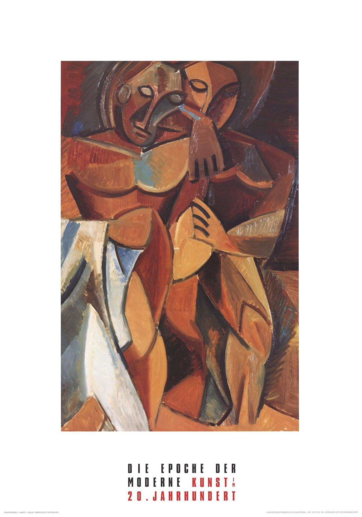 Espressione senza tempo dell'amicizia, del calore e del legame emotivo, L'Amitié di Pablo Picasso è una composizione di grande impatto visivo e profondamente evocativa. Pubblicato dalla Kunstsammlung Nordrhein-Westfalen di Düsseldorf e stampato da