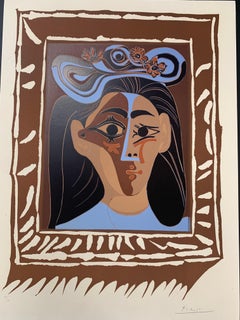 Pablo Picasso, "Le Chapeau a Fleurs", Linocut