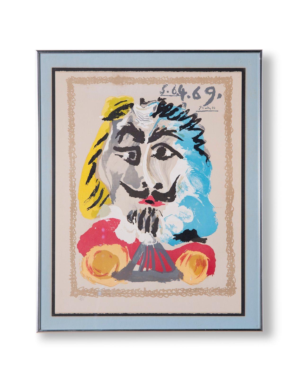 Le Mousquetaire Bleu
Artist: Pablo Picasso (after) Date: June 5, 1969 Medium: Lithograph on paper Dimensions: [Insert dimensions here] Edition: Numbered (Unsigned) Condition: Excellent vintage condition, professionally framed
A striking and
