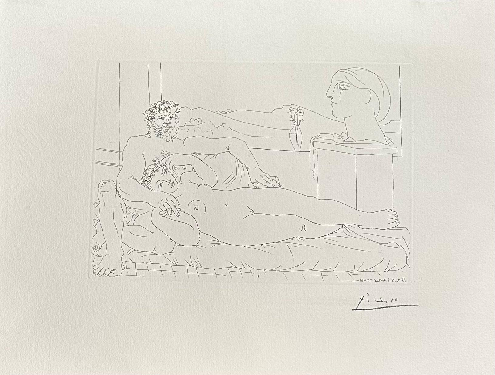 Pablo Picasso, Le Repos du Sculpteur II, from La Suite Vollard, hand signed For Sale 1