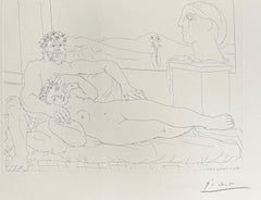 Pablo Picasso, Le Repos du Sculpteur II, from La Suite Vollard, hand signed