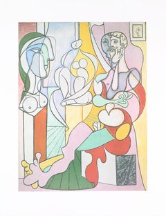 Pablo Picasso-Le Sculpteur-33.5" x 25"-Lithograph-1995-Cubism-Multicolor