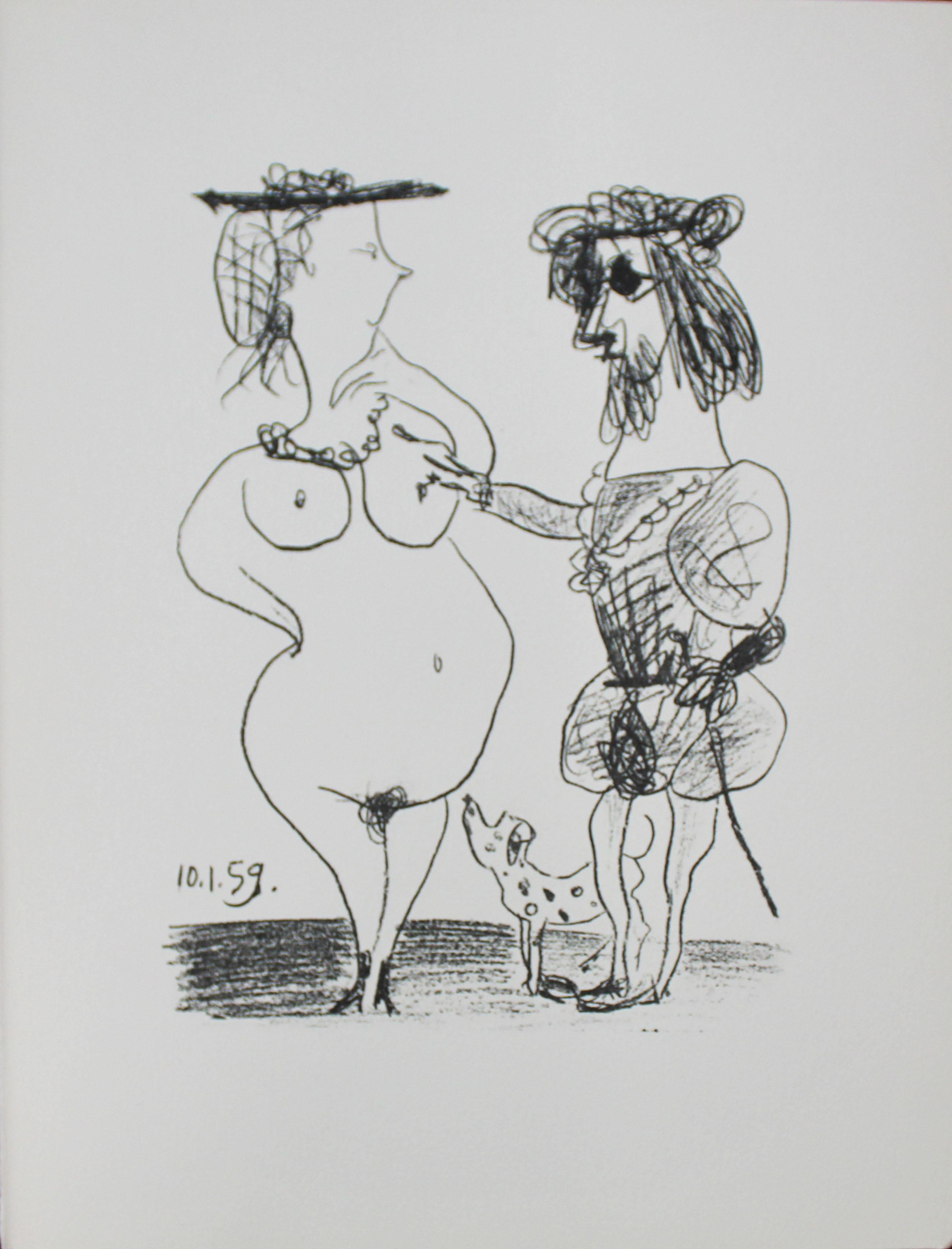 Pablo Piccaso
Le Seigneur et la Dame
Original lithograph
Mourlout
Souvenirs de Portraits d'Artistes
1972