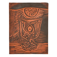 Pablo Picasso 'Le Verre Sous La Lampe' (A. R. 519) Madoura Ceramic Plaque 1964