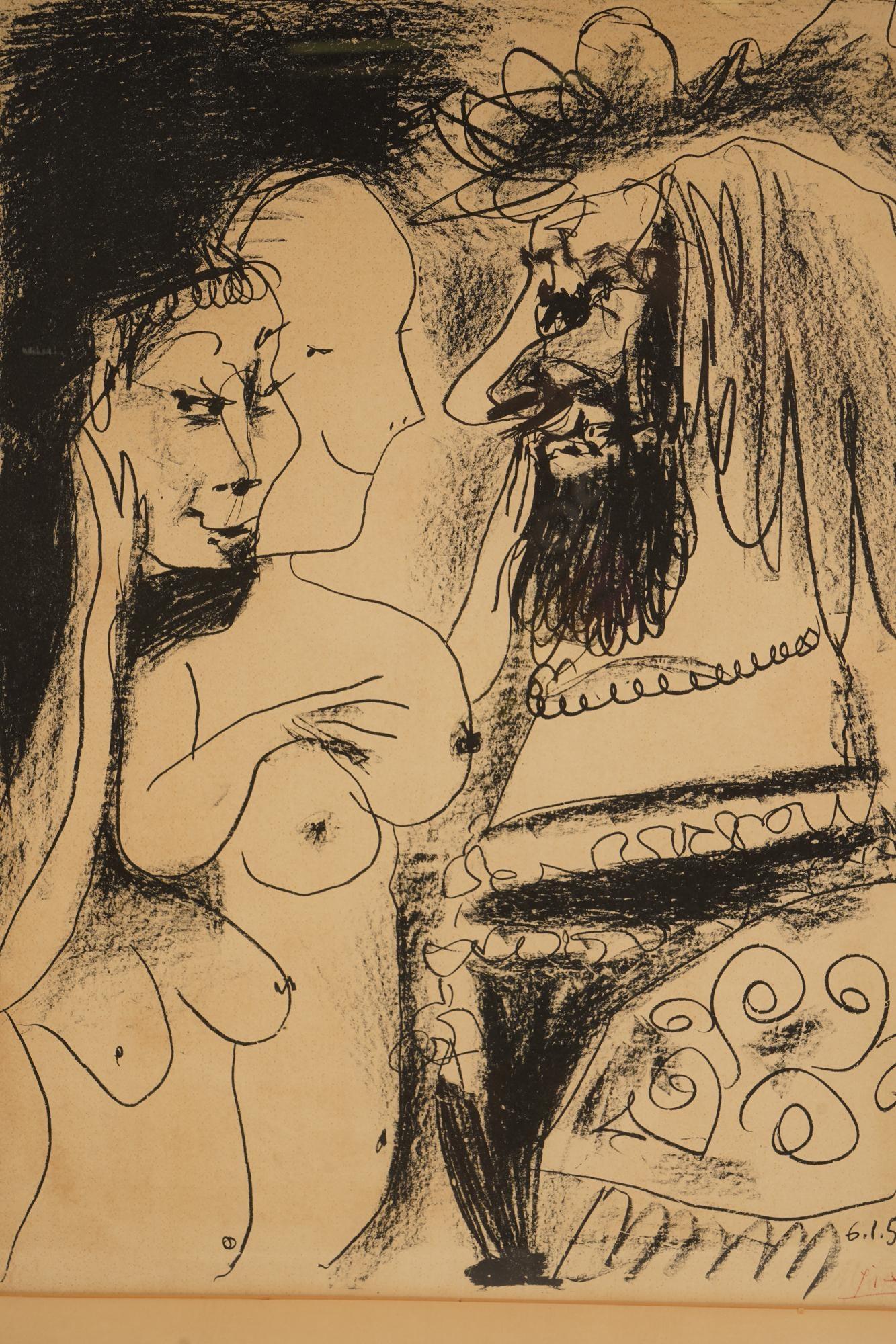 PABLO PICASSO LE VIEUX ROI FROM 1959 IN ORIGINAL LITHOGRAPH  - Cubist Print by Pablo Picasso