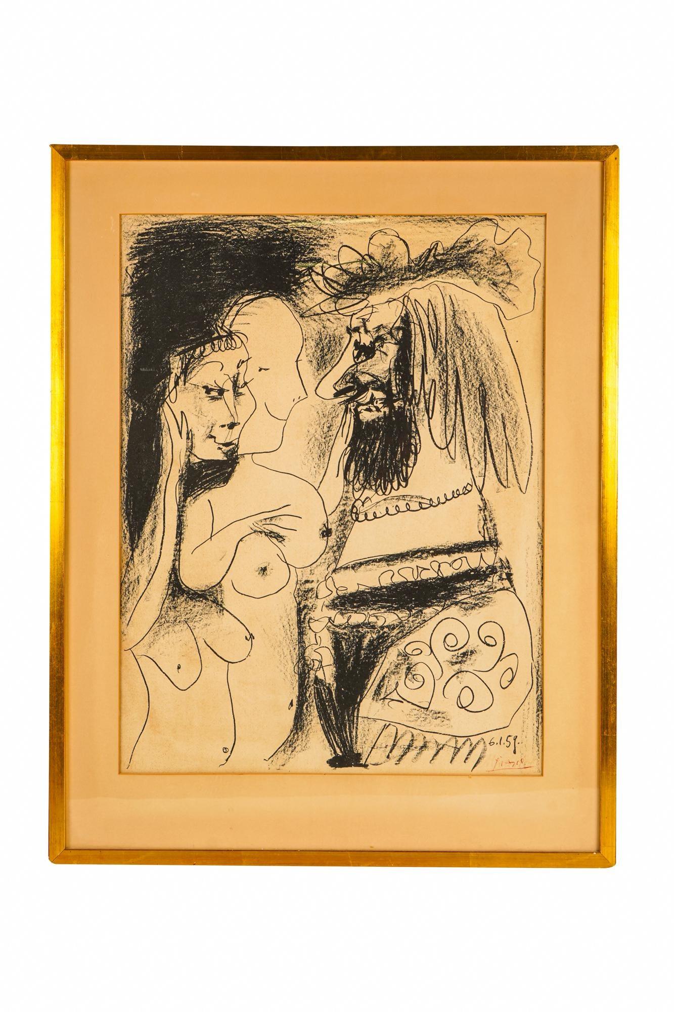 PABLO PICASSO LE VIEUX ROI FROM 1959 IN ORIGINAL LITHOGRAPH  - Print by Pablo Picasso