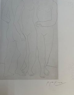 Pablo Picasso, "Les Trois Graces, II, " original etching, hand signed