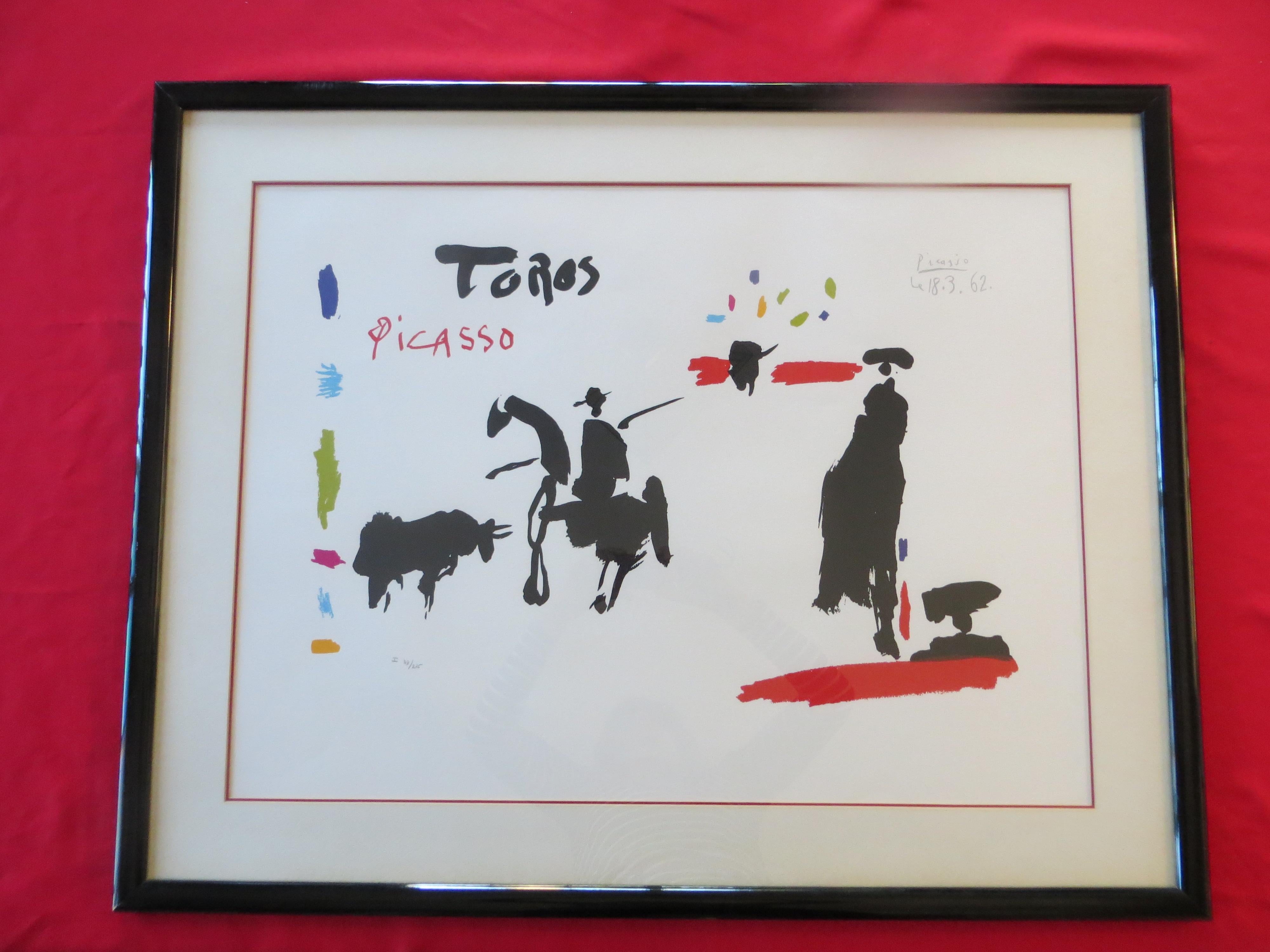 Pablo Picasso,  Lithograph numbered  Toros Y Toreros  3
