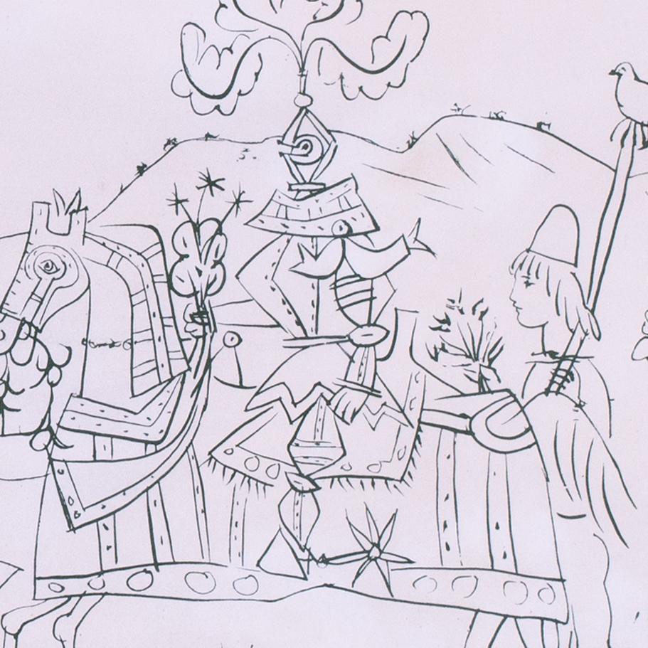 Pablo Picasso lithography, signed and number 'L’Arrivée du Chevalier, 1951 For Sale 4