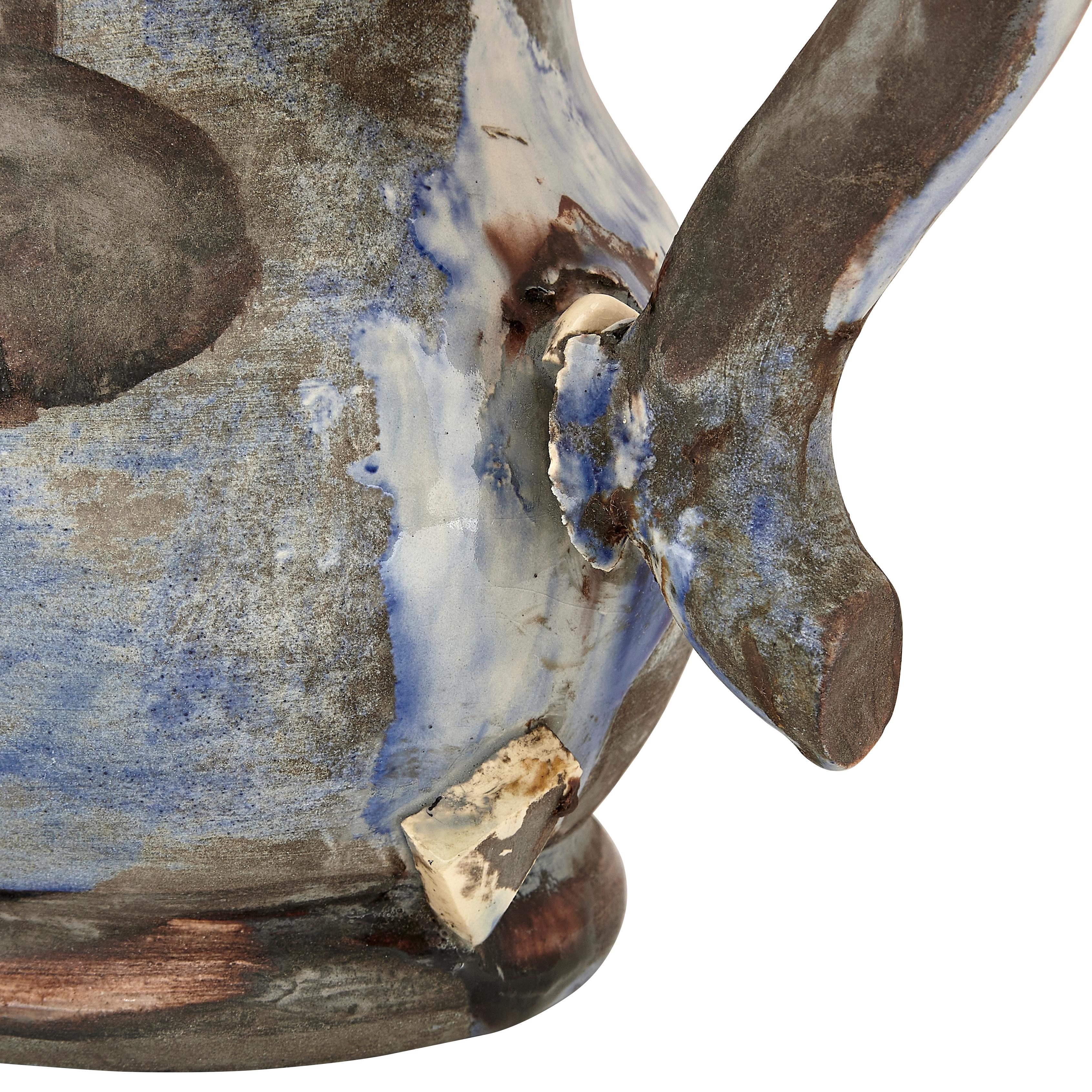 Pablo Picasso Madoura Ceramic Pitcher Unique 'Pichet bleu et brun'  2