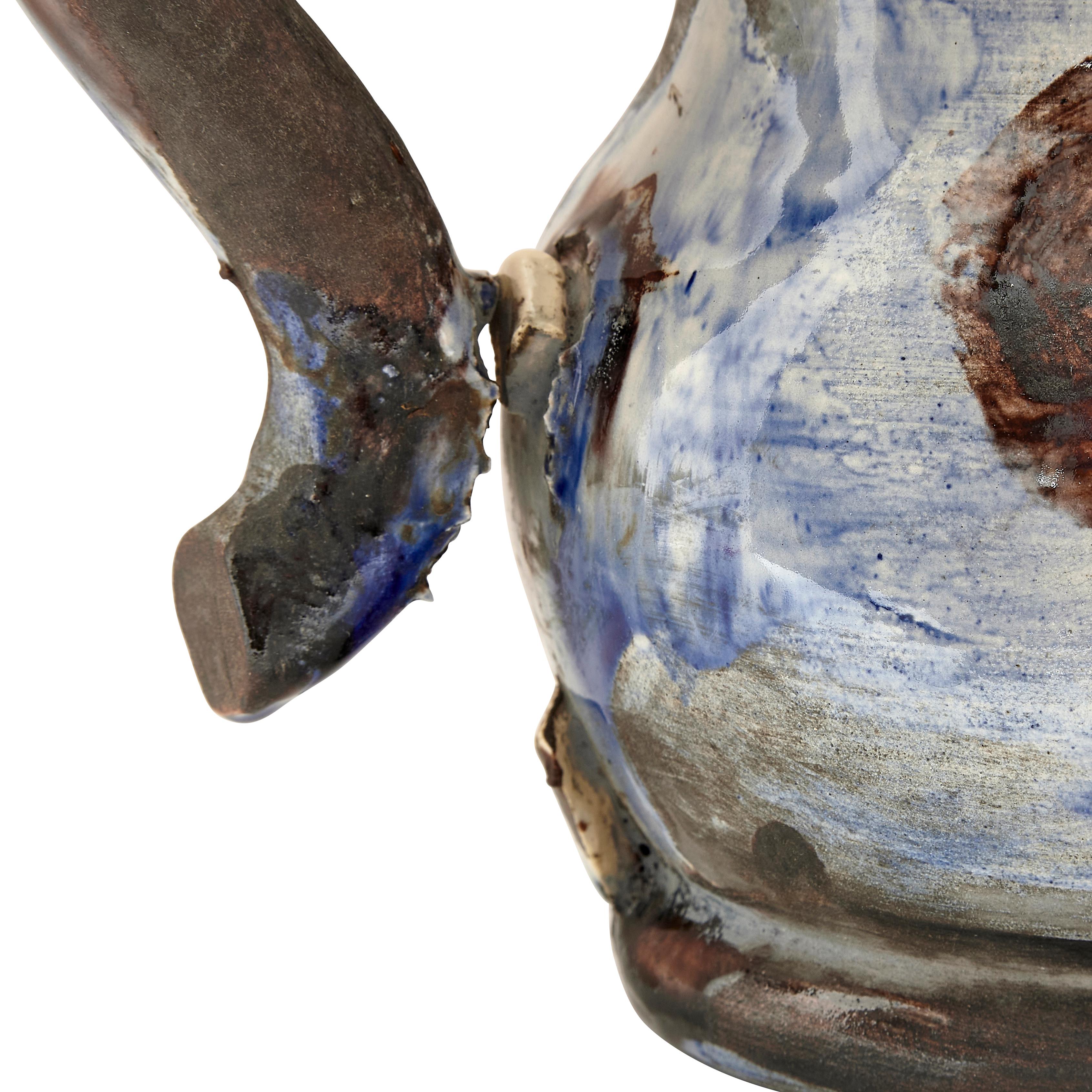 Pablo Picasso Madoura Ceramic Pitcher Unique 'Pichet bleu et brun'  For Sale 3
