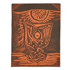 Vintage Pablo Picasso Madoura Ceramic Plaque 'Le Verre Sous La Lampe' A. R. 519