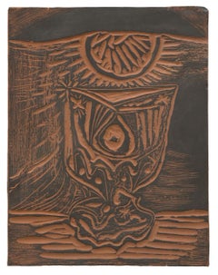 Pablo Picasso Madoura Ceramic Plaque 'Le Verre Sous La Lampe' Ramié 519